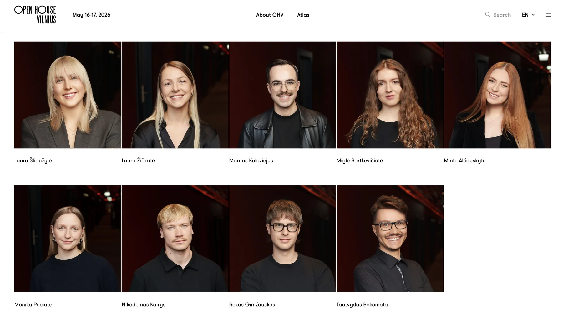 Open House Vilnius coordinator portraits on the festival website